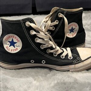 Converse Black Canvas High-Tops, Women’s 9